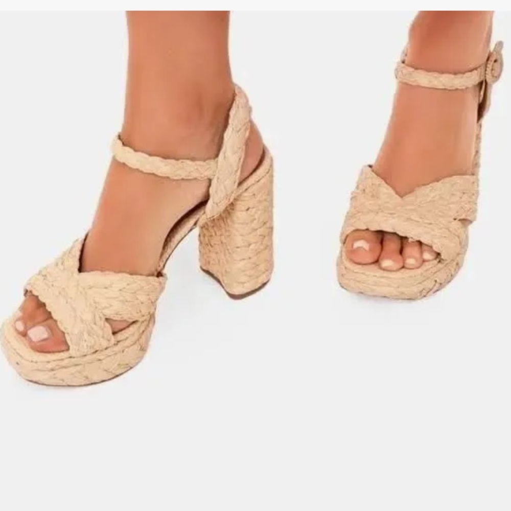 Kate Spade New York Disco Raffia Dress Sandals - Natural Size 7.5 - Picture 3 of 14